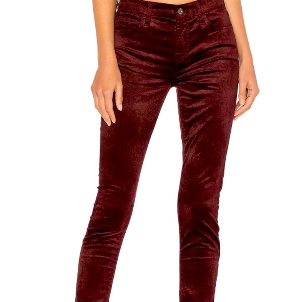 7 for all mankind Burgundy Velvet Pants 26 - Picture 3 of 12